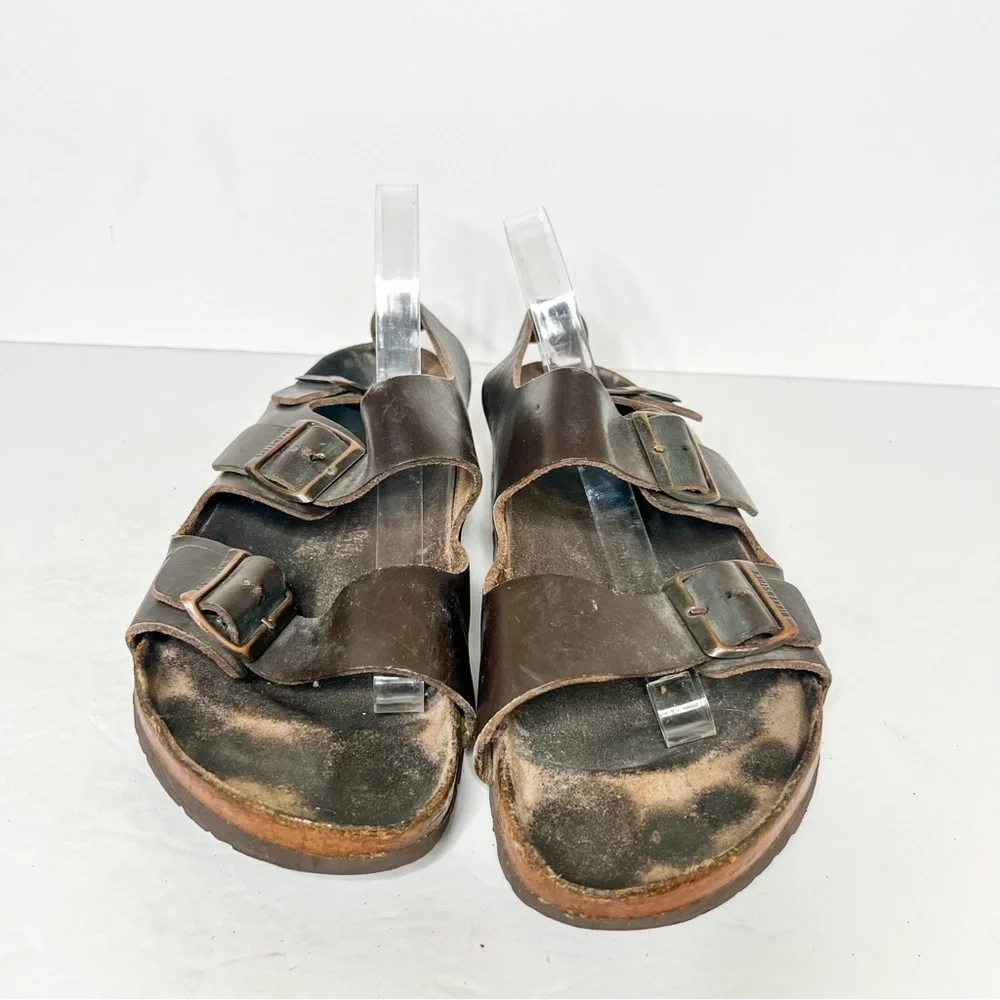 Birkenstock Milano Oiled Leather Habana Sandals Size 43 10 Women’s